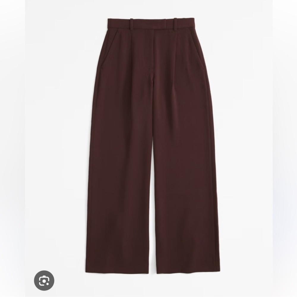 Abercrombie Harper Tailored Premium Crepe Ultra-Wide Leg Pant